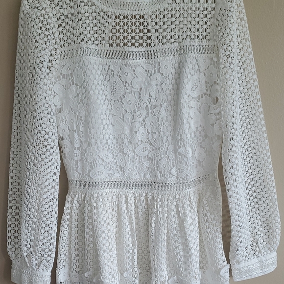 BHLDN White Long Sleeve Lace Wedding Dress Or Any Occassion - Picture 4 of 13